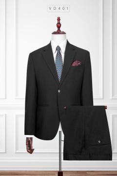 VD401 Vest Nam Đen Cổ Danton 2 Nút